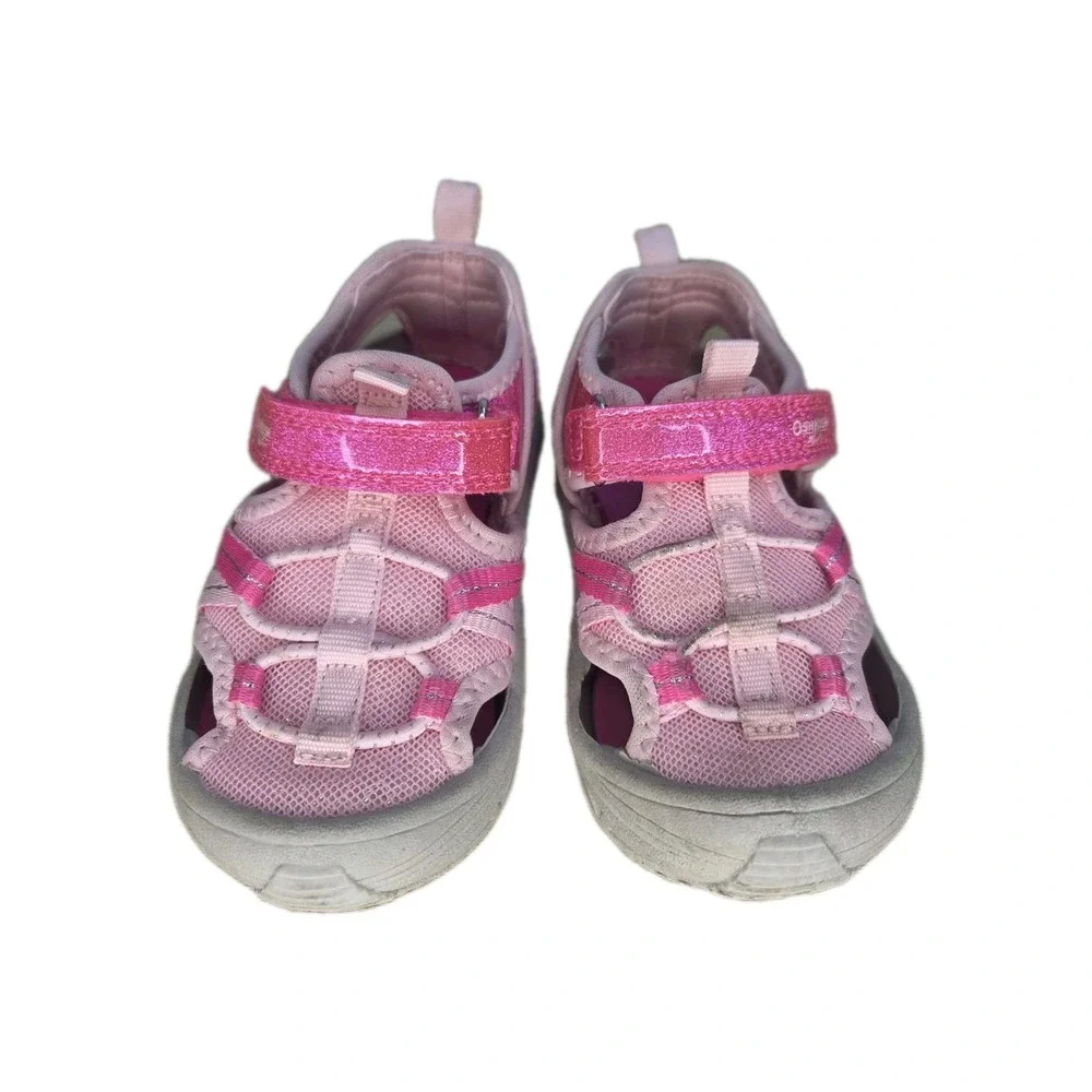 Oshkosh Toddler Girls Spring Summer Pink Play Sandals Size 7 Toddler.